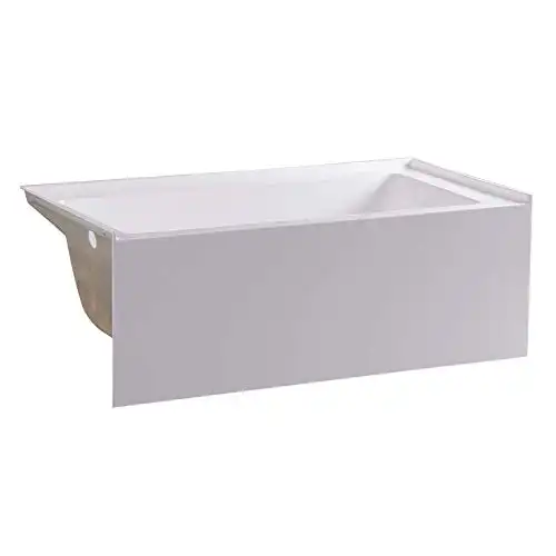 Fine Fixtures Acrylic, Fiberglass Alcove Soaking Bathtub with Integral Apron Front in Glossy White