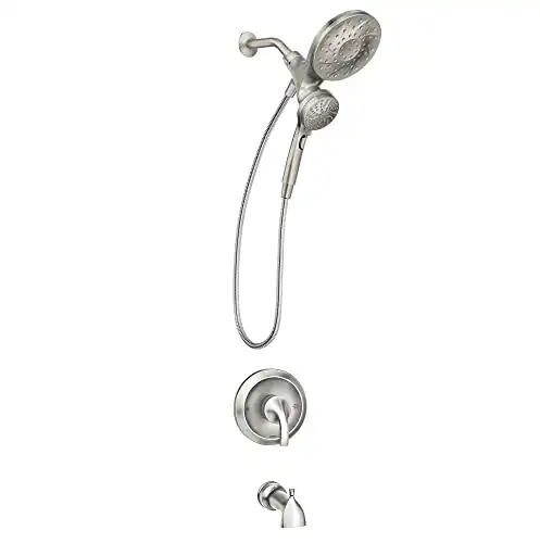 Moen Handshower Combo Kit with Shower Handle, Tub Spout, Metal Hose and Valve